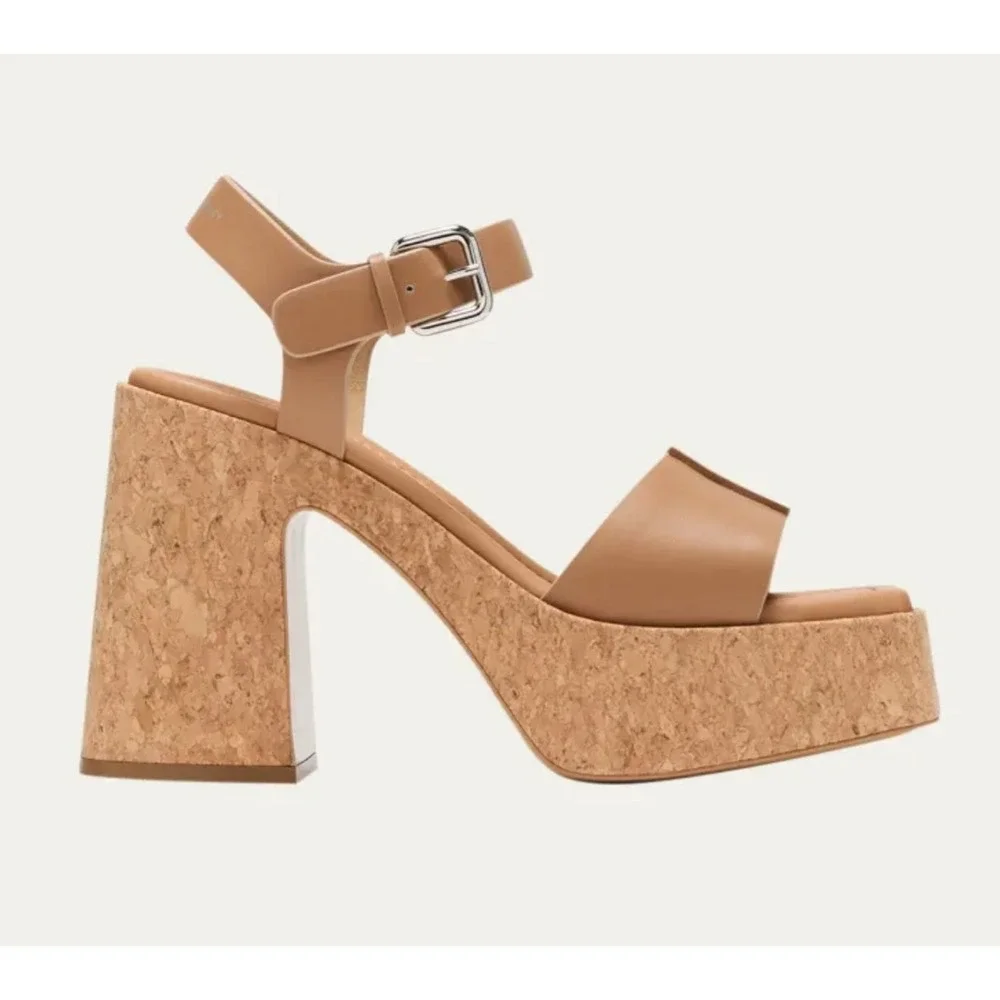 Stella McCartney Skyla Platform Sandals VEGEA Vegan Cork Heel 38.5 9.5 NIB‎